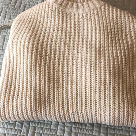 SALE! OATMEAL COLD SHOULDER BELL SLEEVE SWEATER - Picture 6 of 6